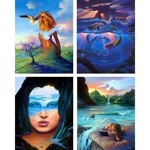 5D DIY Diamond Embroidery Diamond Painting Needlework Cross Stitch Sticker Fantasy scene beauty picture Embroidery Crafts HL176