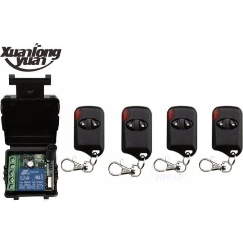 Xuanlongyuan DC12V 1CH Wireless Remote Control Switch System Receiver+cat eye Transmitters Gate Garage Door/window /lamp