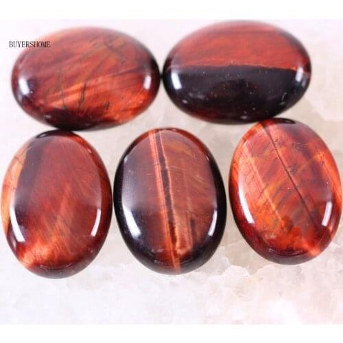 18x25MM Oval Natural Stone Bead Red Tigers Eye CAB Cabochon For Jewelry Making DIY Bracelet Necklace 5Pcs K577