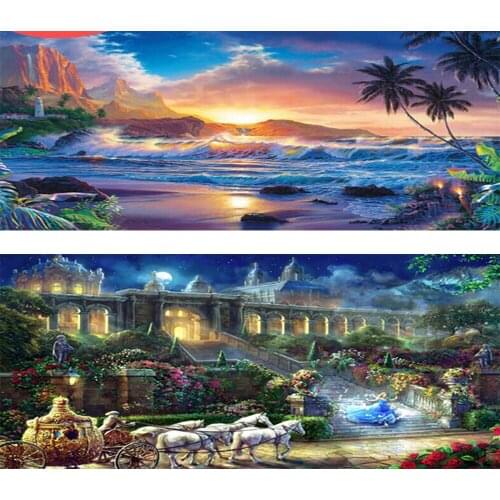 CraftArtGo 5D DIY Diamond Embroidery Beach Scene Full Square Round Rhinestone Mosaic Painting Cross Stitch Flowers Diamond Kit