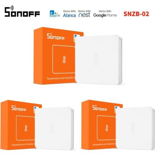 1-20pcs SONOFF SNZB-02 Zigbee Temperature And Humidity Sensor ZBBridge Required Smart Home Voice Control With Alexa Google Home