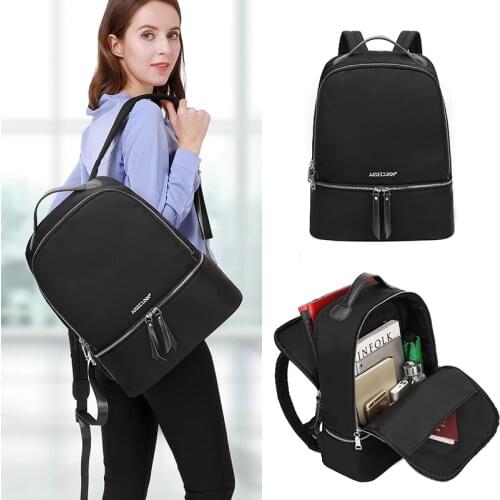Nylon Material Business Classical Style 14 Inch Laptop Women Backpack
