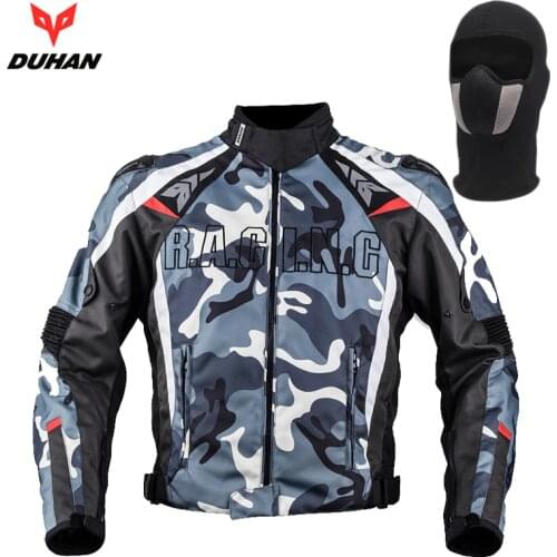 DUHAN Mens Oxford Cloth Motorcycle Jacket Motocross Waterproof Racing Jacket Camouflage Guards Clothing Blouson Moto, D-117W