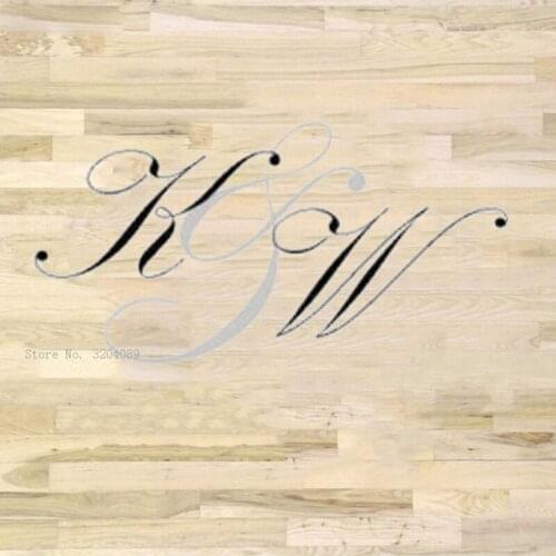 Custom Two Initials Wedding Exquisite Dancing Floor Stickers Murals Personalized 2 Colors Decals Removable YT6287