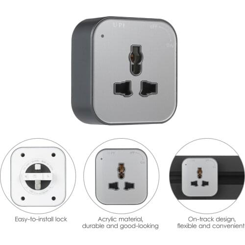 KKmoon Universal 3-Pin Track Sockets Power Track Socket Outlet Versatile Electric Mobile Track Socket Power Track Adapter