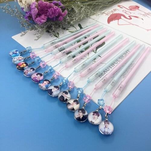 2PC Nine Percent Chen Linong Fan Chengcheng Huang Minghao Cheer Pendant Pen Star Surrounding Gel Pen Signature Pen School Item