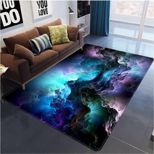 3D Galaxy Space Stars Carpet For Living Room Coffee Table Sofa Bed Bedroom Floor Mat Washable Large Anti-slip Floor Rug Carpets