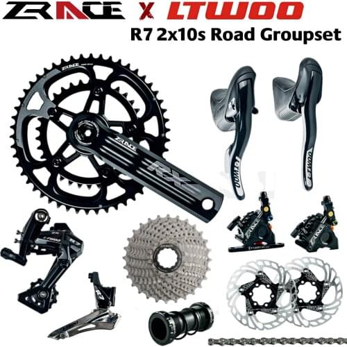 LTWOO R7 + ZRACE Crank Hydraulic Disc Brake Cassette Chain 2x10 Speed, 20s Road Groupset, for Road bike Bicycle 4700, R3000