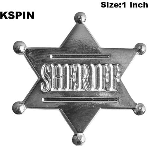 Sheriff Rozet Metal Chapas Metalicas Pins Icon Backpack Brooch for Women/Men XY0039