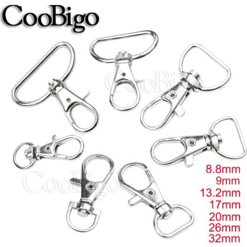 Metal Swivel Trigger Lobster Clasps Clip Snap Hook for Keychain Key Chain Ring Pet Collar Bag Strap Hardware DIY Craft Silver