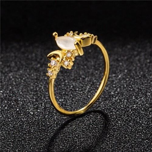 Trendy Design White Fire Opal Ring For Women Crystals Engagement Rings Female Anel Jewelry