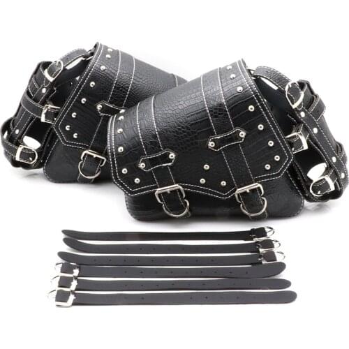 Motorcycle Crocodile Look PU Leather Saddle Bag Luggage Side Tool Bag for Honda Yamaha Suzuki For Harley Sportster XL 883 XL1200