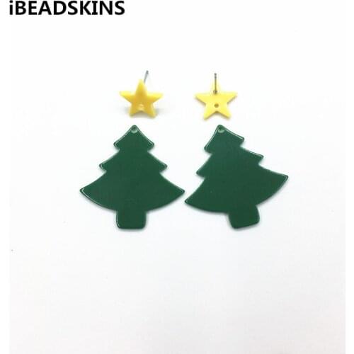 New arrival! 100pcs Acrylic Stud earring/Christmas tree-shape charm for earrings accessories,Earring parts,jewelry making DIY-4