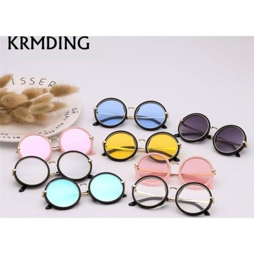 KRMDING 2019 NEW Childrens Sunglasses Girls Brand kids Round Sunglasses Boys Girls Beach Outdoor Baby Goggles UV400 Oculos