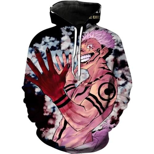 New Anime Manga Hoodies Jujutsu Kaisen 3D Print Fashion Sweatshirt Men Women Oversized Hoodie Harajuku Hip Hop Pullover Clothing