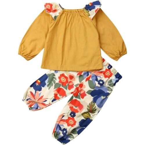 Toddler Girl Clothes 2019 Kids Baby Girl Clothes Long Sleeve Tops+Flower Leggings Pants 2PCS Outfit Set