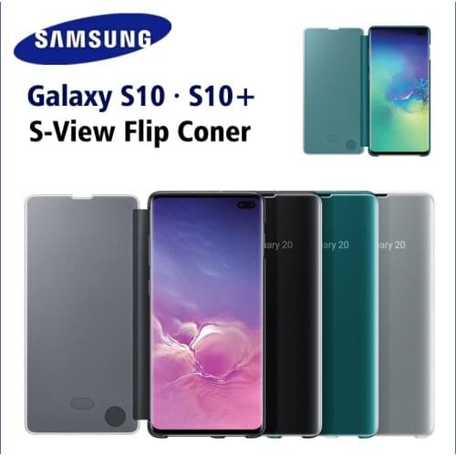 Original Samsung S10 Plus Galaxy G9700 Mirror Clear View Cover Phone Case For S10 SM-G970F 100% Original Rouse Slim Flip Case