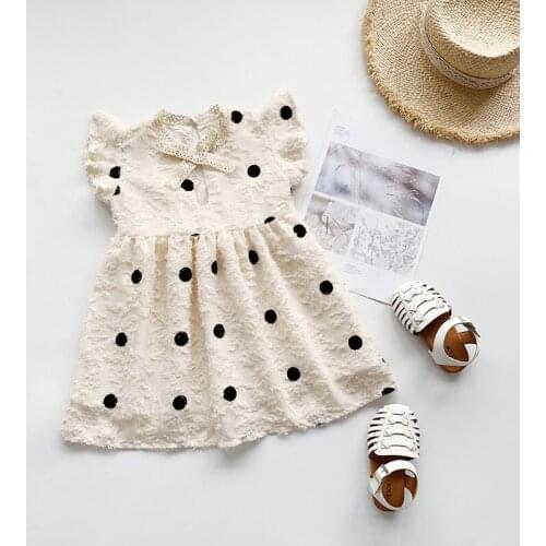 Girls Casual Princess Dress Korean Summer Kids Cute Dot Party Costumes Children Bowknot Sweet Vestidos Korean Style Clothes