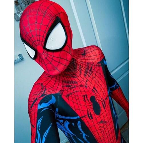 Deluxe Quality Big Glasses Ultimate Cosplay Costume Superhero Zenzai Costume Halloween 3D Print Spandex Bodysuit Jumpsuit