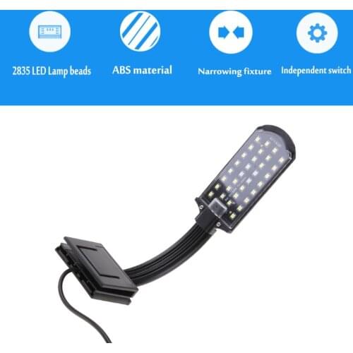 Aquarium Fish Tank LED Clip-on Light 5 Plant Growth Aquarium Freshwater Aquarium Light Waterproof Light 220V EU Plug