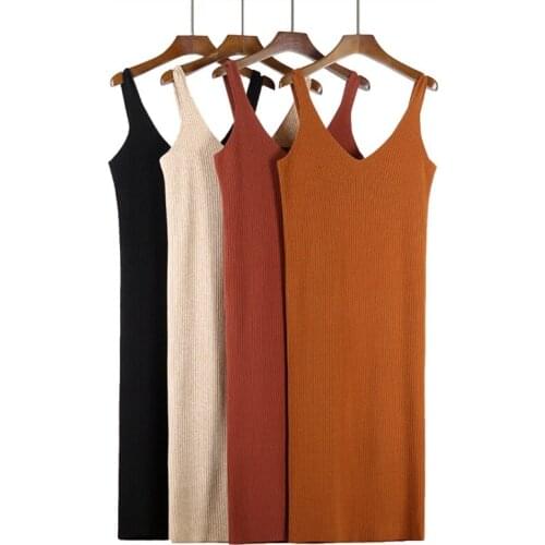 Casual Long Women Sweater Fashion Autumn Knitted Elastic Winter Dress Pullover Bodycon Cardigan Women Sweater Dress Clothing