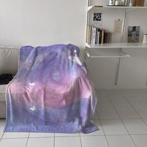 Bedroom Warm Blankets Butterfly Purple Abstract Sofa Throw Blankets Childrens Baby Soft Blankets Airplane Portable Blanket