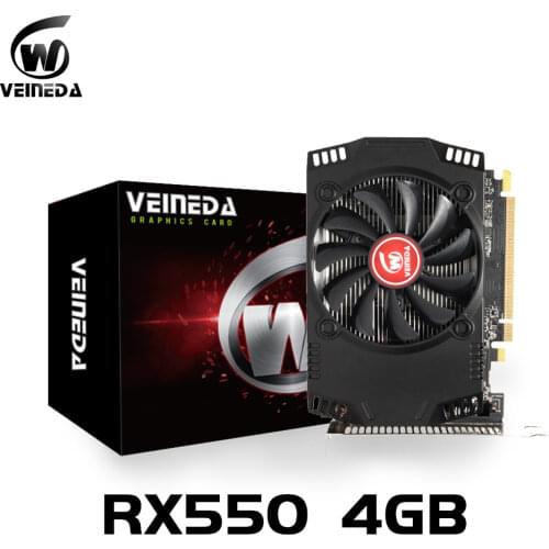 VEINEDA Video Card Radeon RX 550 4GB GDDR5 128 bit Gaming Desktop computer Video Graphics Cards PCI Express3.0 For Amd Card