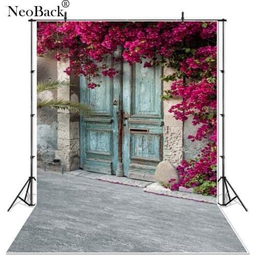 Vinyl Cloth Floral Garden Door Photographic Backgrounds Children Kids Photography Studio Wedding Portrait Photo Backdrops P0632