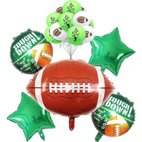 Rugby Player Theme American Football Soccer Fans Celebrate Sports Balloons Party Decor Set Teens Teenager Birthday Banner Ballon