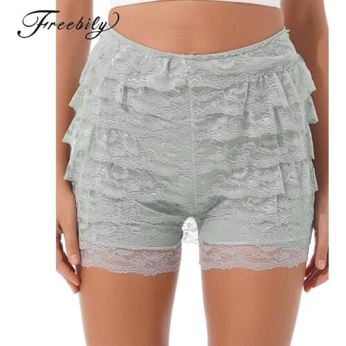 Women Lace Frilly Ruffle Knicker Underwear Short Pants Safety