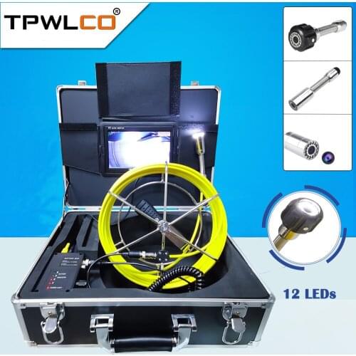 23mm Technical Industrial Video Endoscope Camera for Drain Pipe Inspection 20/30/40/50m Cable, with DVR Recording