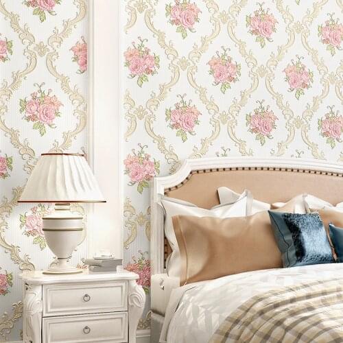 3d Mural European Pink Flower Wallpaper Luxury Damask Floral Wall Papers Living Room Papier Peint Bedroom Wallpapers Rolls J230
