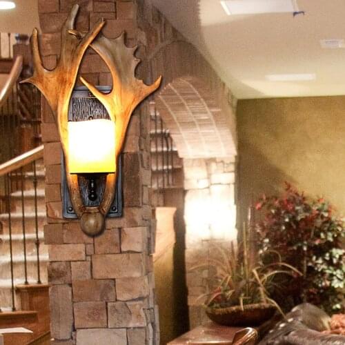 American country RETRO art corner wall lighting Changlu dining room bar double Nordic bedside lamp