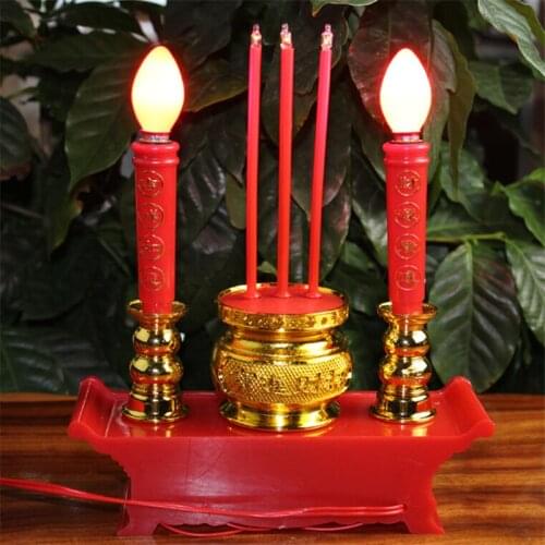 Buddhist Electric Candle Light Avalokitesvara Buddha Riches honour Chinese Jubilant New Year Wedding LED Candle Lamp Free ship