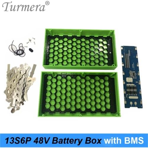 Lithium Battery Case 48V E-bike with 20A Balance BMS Include Nickel and Holder For 13S6P 18650 Electric Bike Battery Use Turmera