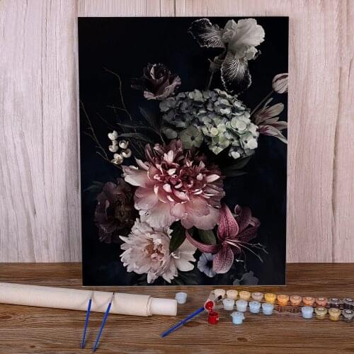 Flower Rose DIY Paint By Numbers Set Acrylic Paints 50*70 Painting On Canvas New Design For Adults Handicraft For Handiwork