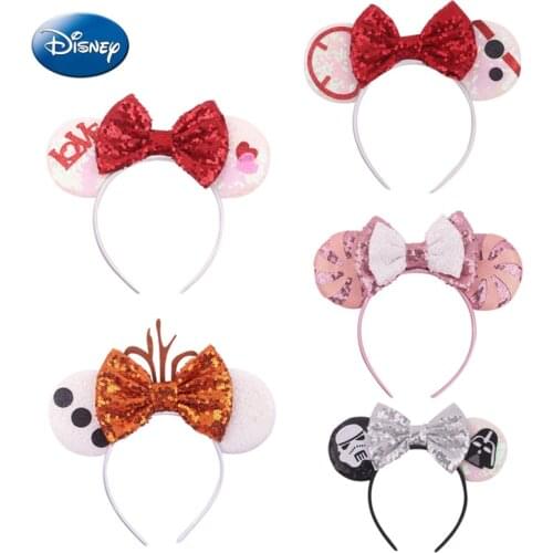 Disney Headband Bows Minnie Mickey Ears Dots Headband Peter Pan Headdress Cosplay Plush Adult/Kids Headband Gift