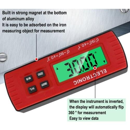 IP54 Electronic Digital Level Angle Gauge Protractor Angle Finder Bevel Gauge With Magnetic Base Level Processing Instrument M