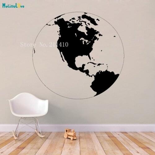 Earth Globe Map Vinyl Decal 3D Continent Ocean Islands Home Decoration Bedroom For Kids to Learn the Earth Unique Gift YT722