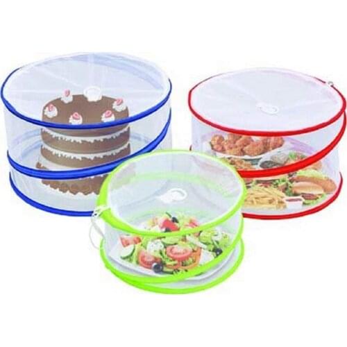 3Pcs Outdoor Dust Covers Set Food Protector Insect-proof Mosquito Encasement Collapsible Storage Round Shape Insect Prevention