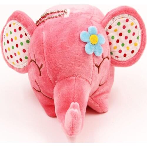 Kawaii Floral Elephant 12CM Cute Doll Plush Stuffed Toy Doll Sucker, Bag&Car & Room & Window Pendant Bouquet Toy Doll Key Chain