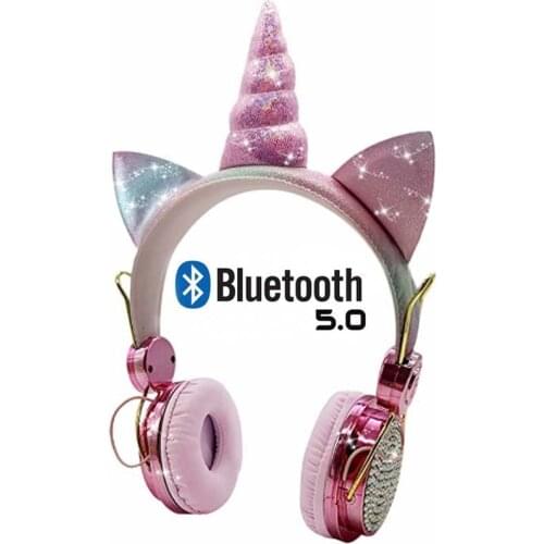Upgraded Unicorns Bluetooth Headphones Foldable Music Stereo Earphone with MIC for Handsfree Online Education