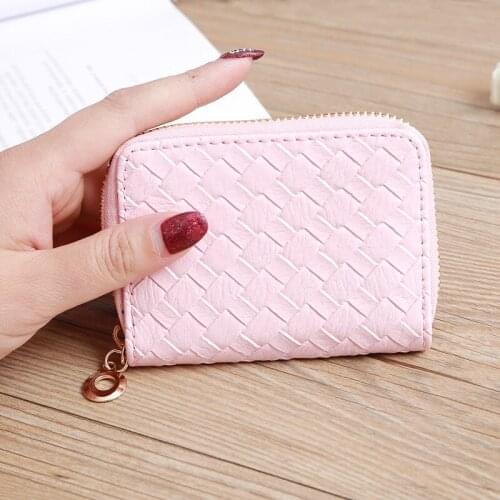 Fashion Mini Business Card Holder Wallet Case Credit Card Holder Case Zipper Card Wallet Coin Purse
