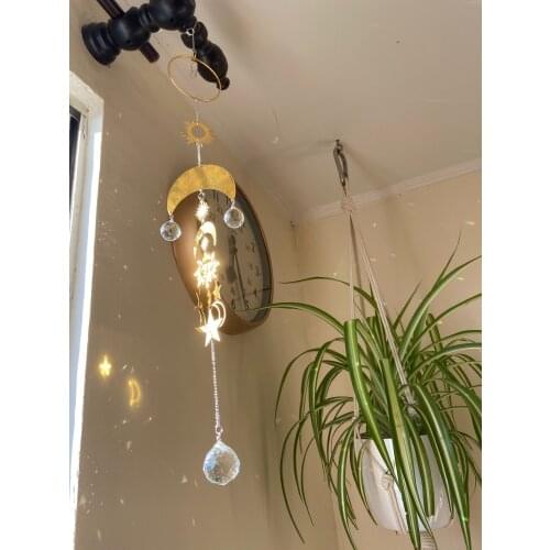 Celestial Sun and moon Wall Hanger/ Sun catcher,Home Protection,New Home Gift,Occult Decor,Witchcraft,Good Luck,Wiccan