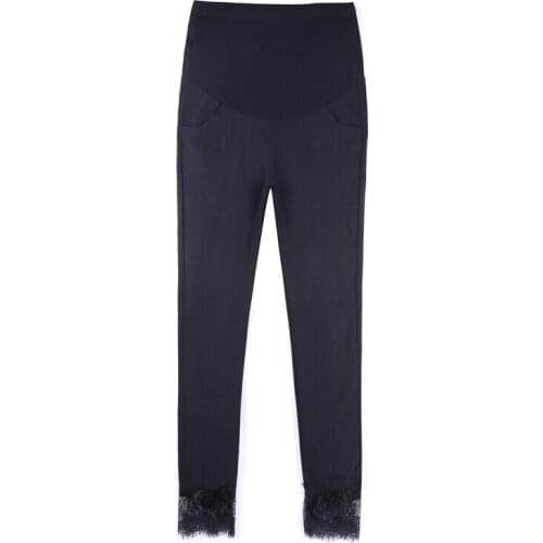 New maternity dress autumn and winter fashion pregnant women pants pregnant women stomach lift lace pencil pants