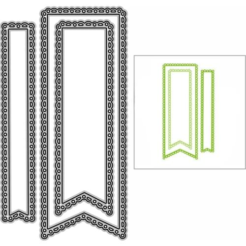 New Scalloped Edge Fishtail Label Craft Embossing Mold 2021 Metal Cutting Dies for DIY Album Card Making Scrapbooking Decorative