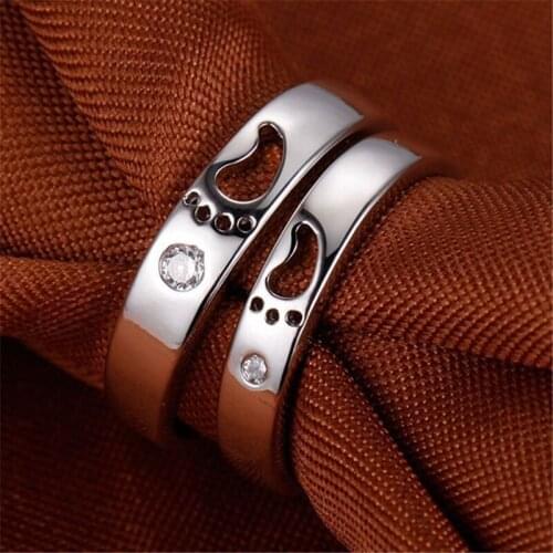 Couples Rings Set For Men Women S925 Sterling Silver Feet Zirconia Ring Wedding Band Engagement Jewelry Accessories Gifts