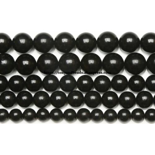 Genuine Semi-precious Natural Russia Shungite Stone Round Loose Beads 6 8 10 MM Pick Size Jewelry Making