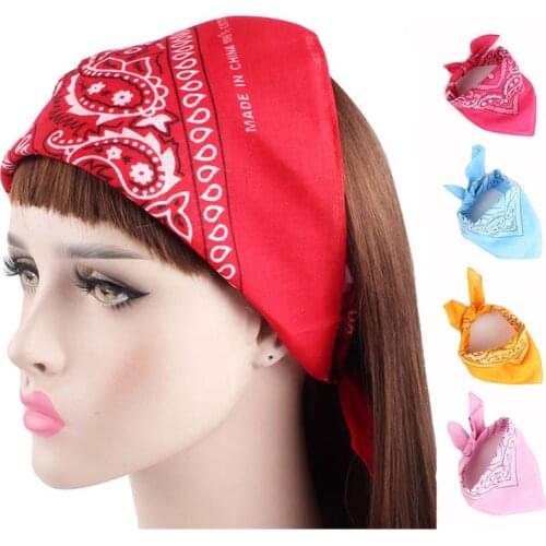 3PCS Outdoor Bandana Square Cotton Scarf 55cm*55cm Black Red Paisley Headband Printed For Women/Men/Boys/Girls