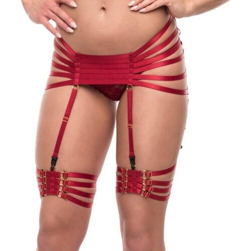 JLX.HARNESS Red Garter Belt, Body Cage Garters, Body Harness Garter Belt, Red Garter, Wedding Lingerie ,Red Suspender Belt P0181